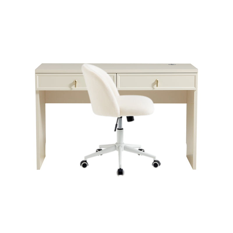 Nathaniel Single Office Desk/Computer Table Set With Drawer/Chair White