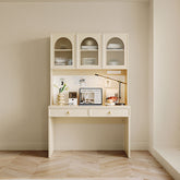 Nathaniel Single Office Desk/Computer Table Set With Drawer/Chair/Bookcase White