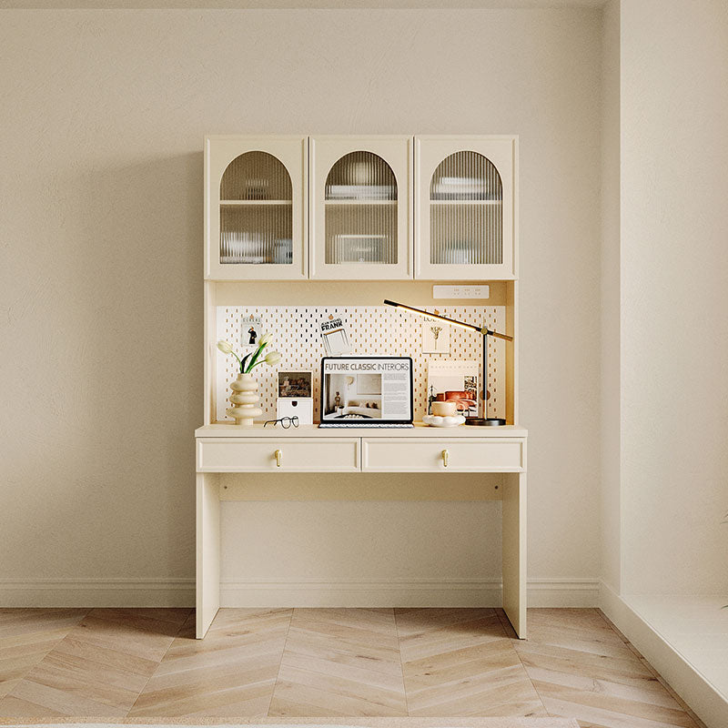 Nathaniel Single Office Desk/Computer Table Set With Drawer/Chair/Bookcase White