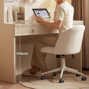 Nathaniel Single Office Desk/Computer Table Set With Drawer/Chair/Bookcase White