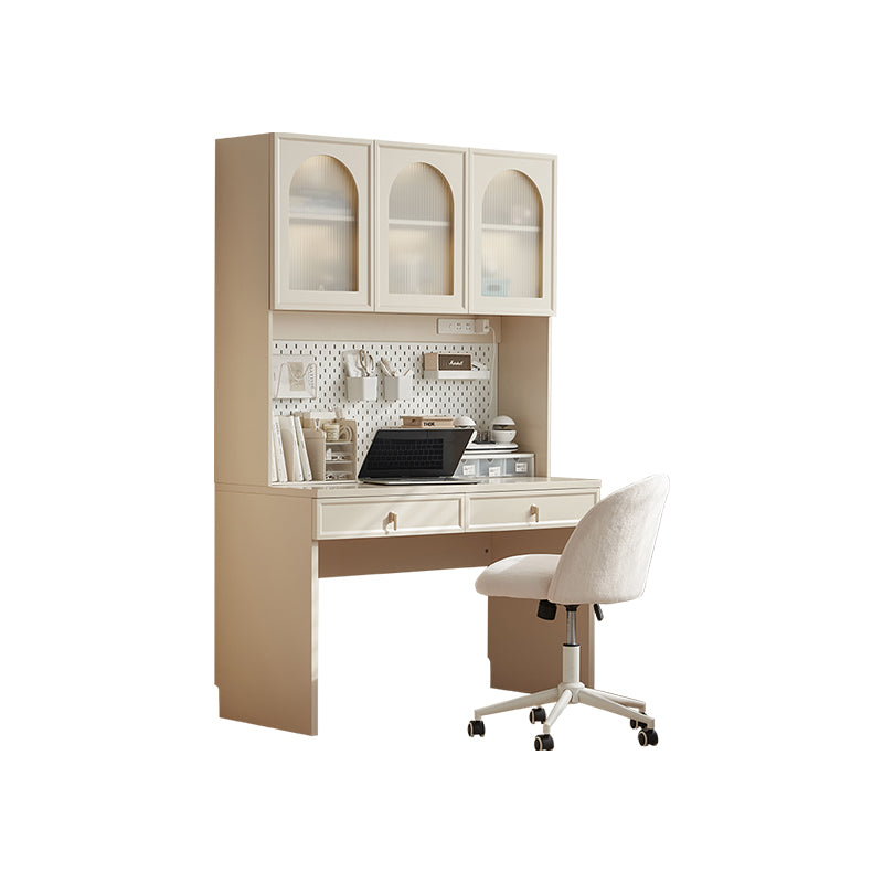 Nathaniel Single Office Desk/Computer Table Set With Drawer/Chair/Bookcase White