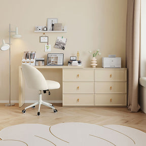 Jeffrey Single/Double Office Desk/Computer Table Set With Drawer/Chair White
