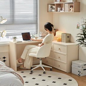 Jeffrey Single/Double Office Desk/Computer Table Set With Drawer/Chair White