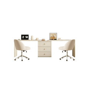 Jeffrey Single/Double Office Desk/Computer Table Set With Drawer/Chair White