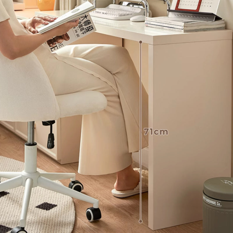Jeffrey Single/Double Office Desk/Computer Table Set With Drawer/Chair White