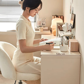 Jeffrey Single/Double Office Desk/Computer Table Set With Drawer/Chair White