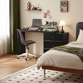 Jeffrey Single/Double Office Desk/Computer Table Set With Drawer/Chair Black
