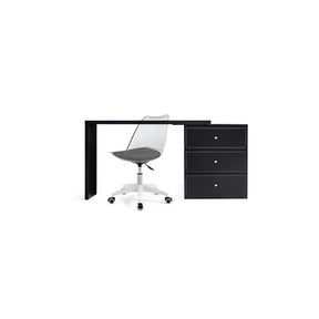Jeffrey Single/Double Office Desk/Computer Table Set With Drawer/Chair Black