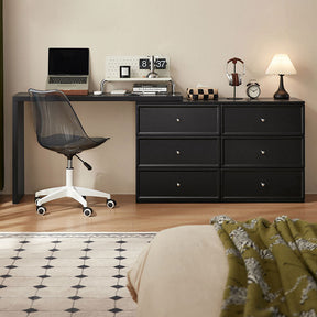 Jeffrey Single/Double Office Desk/Computer Table Set With Drawer/Chair Black