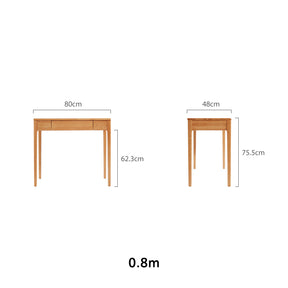 Jerry Classic Design Rubberwood Study Desk with Cabinet/Chair 0.8m/1.0m
