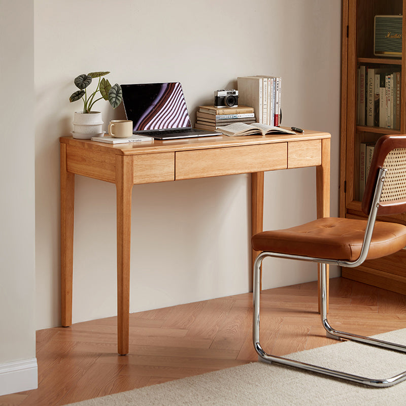 Jerry Classic Design Rubberwood Study Desk with Cabinet/Chair 0.8m/1.0m