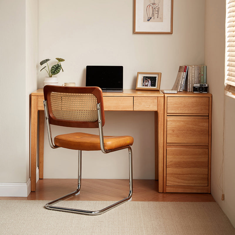 Jerry Classic Design Rubberwood Study Desk with Cabinet/Chair 0.8m/1.0m