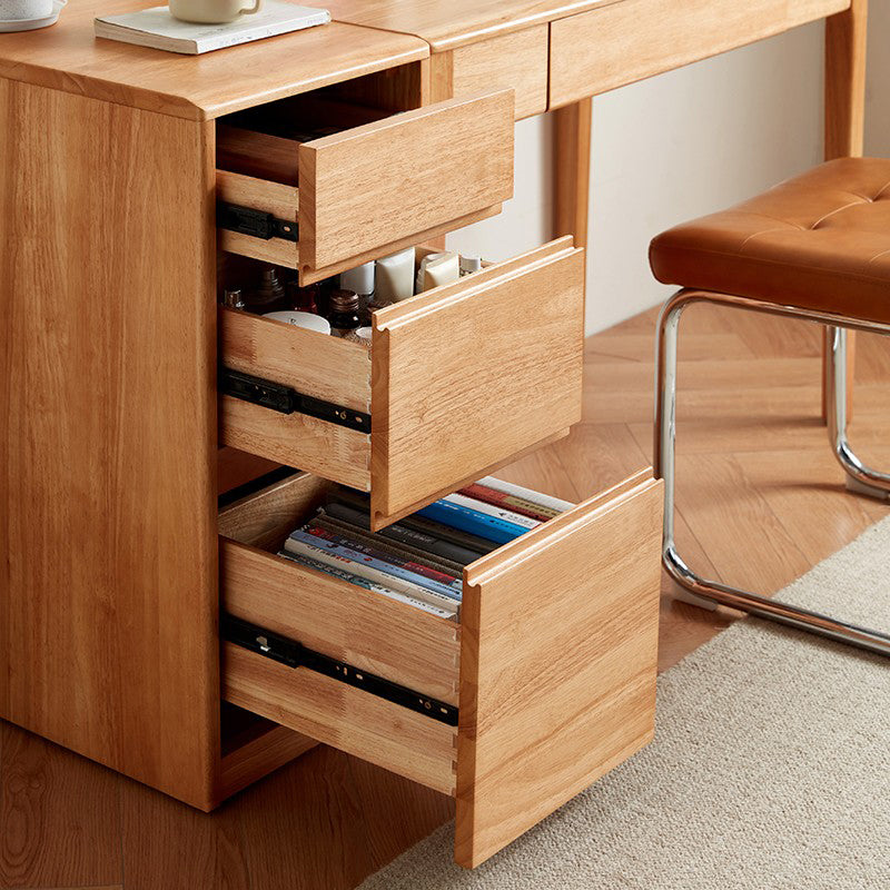 Jerry Classic Design Rubberwood Study Desk with Cabinet/Chair 0.8m/1.0m