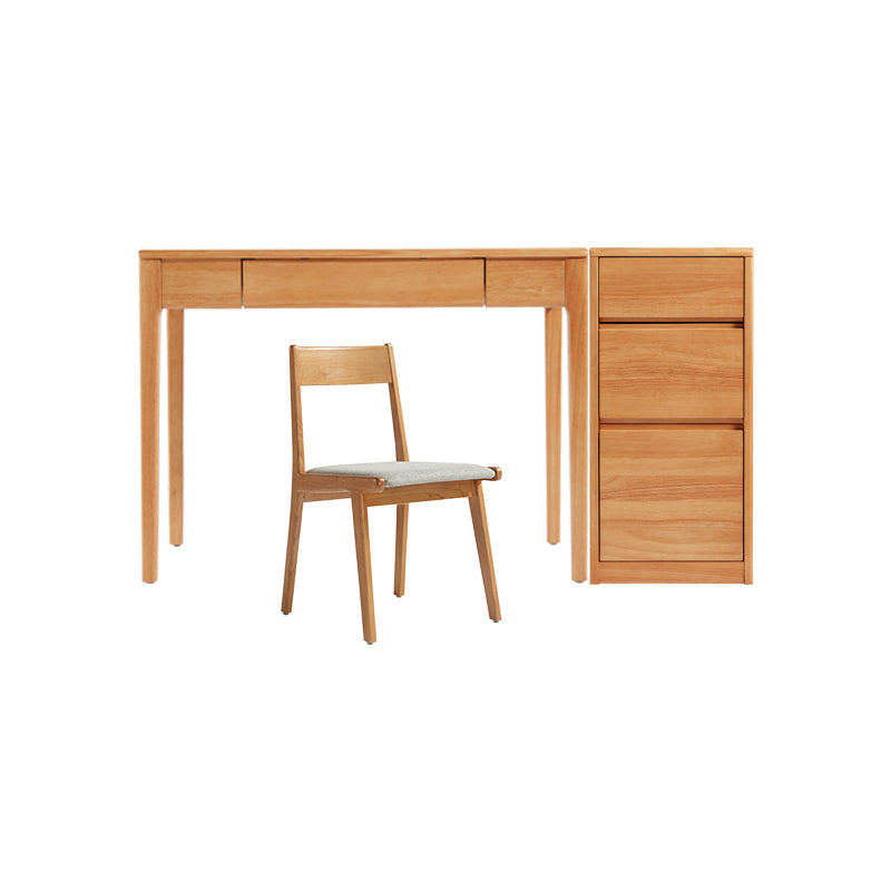 Jerry Classic Design Rubberwood Study Desk with Cabinet/Chair 0.8m/1.0m