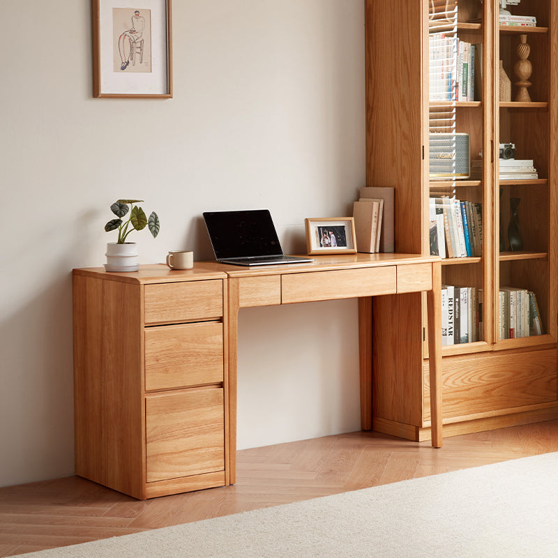 Jerry Classic Design Rubberwood Study Desk with Cabinet/Chair 0.8m/1.0m
