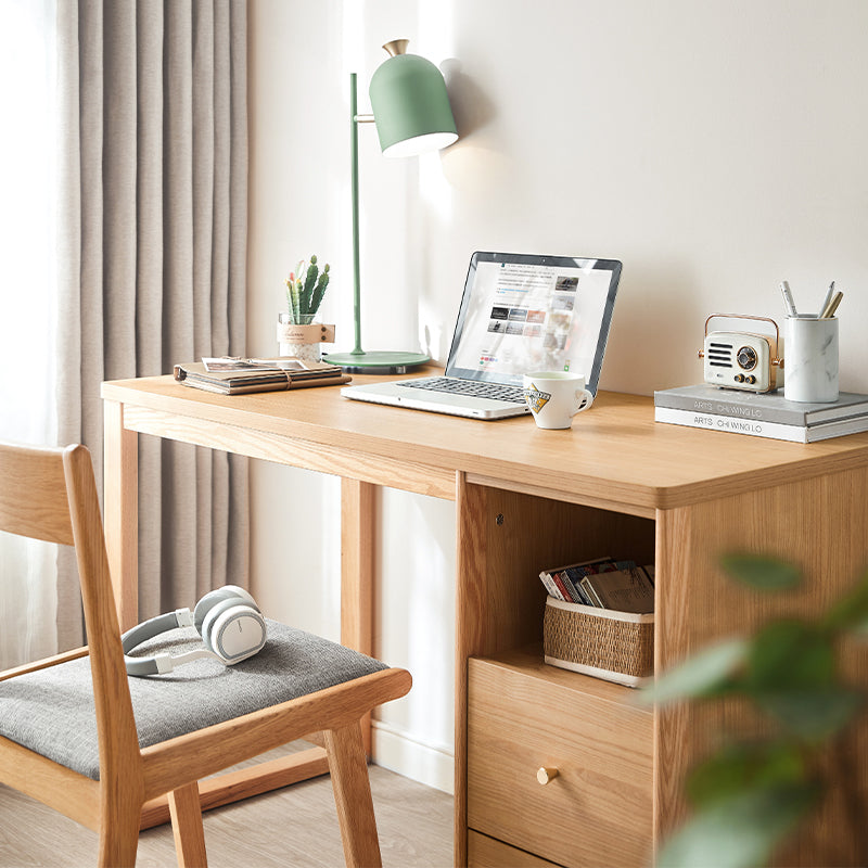 Andrea 1.2m FAS-Graded Solid Oak Wood Study Desk/Table With Drawer
