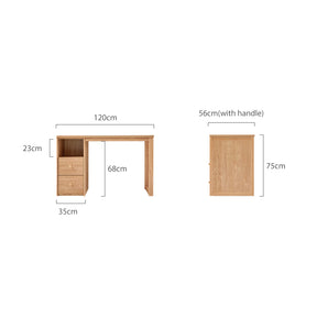 Andrea 1.2m FAS-Graded Solid Oak Wood Study Desk/Table With Drawer