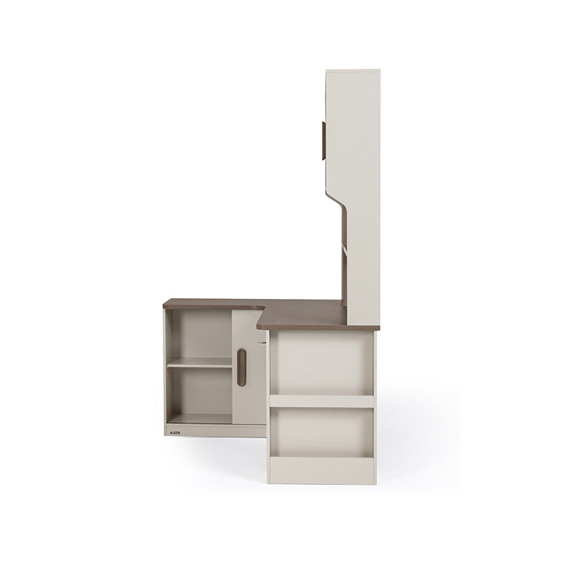 Chad 1.2m/1.4m Single Corner Office Desk/Computer Table Set Left-side Push-door Cabinet With Bookcase/Chair Multiple Color