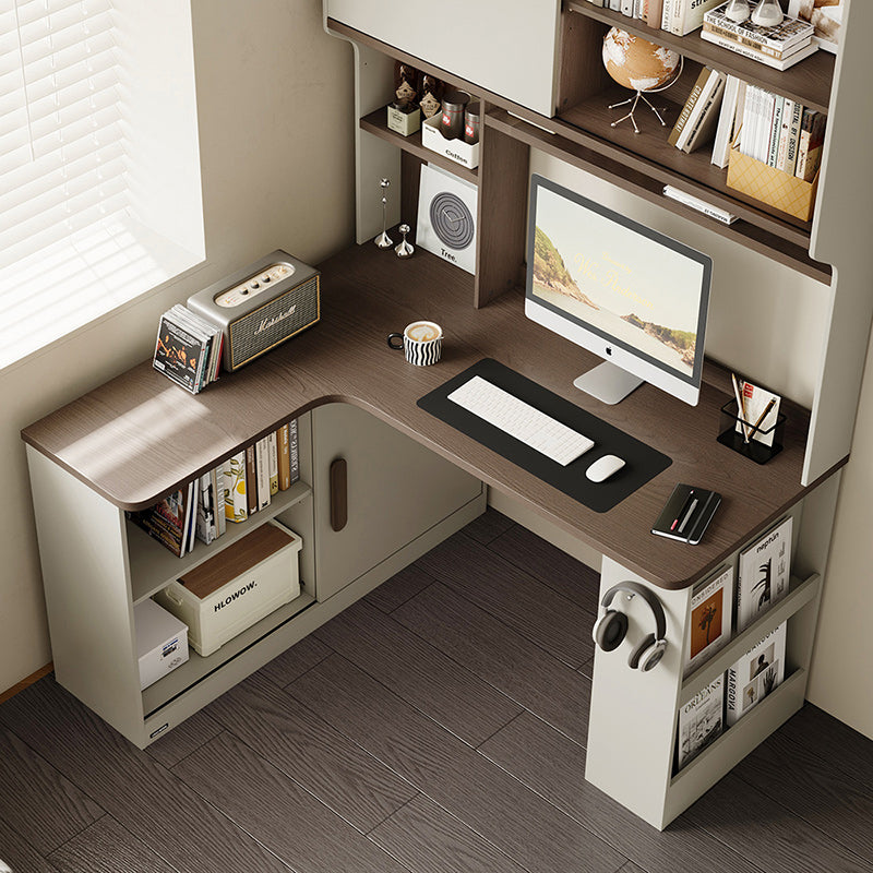 Chad 1.2m/1.4m Single Corner Office Desk/Computer Table Set Left-side Push-door Cabinet With Bookcase/Chair Multiple Color
