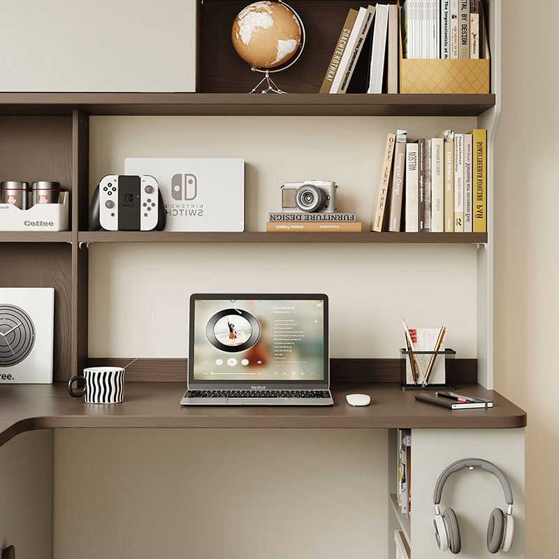 Chad 1.2m/1.4m Single Corner Office Desk/Computer Table Set Left-side Push-door Cabinet With Bookcase/Chair Multiple Color