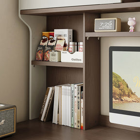 Chad 1.2m/1.4m Single Corner Office Desk/Computer Table Set Left-side Push-door Cabinet With Bookcase/Chair Multiple Color