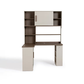 Chad 1.2m/1.4m Single Corner Office Desk/Computer Table Set Left-side Push-door Cabinet With Bookcase/Chair Multiple Color