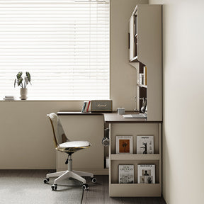 Chad 1.2m/1.4m Single Corner Office Desk/Computer Table Set Left-side Push-door Cabinet With Bookcase/Chair Multiple Color