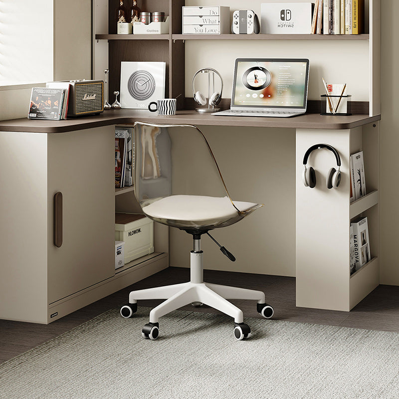 Chad 1.2m/1.4m Single Corner Office Desk/Computer Table Set Left-side Push-door Cabinet With Bookcase/Chair Multiple Color