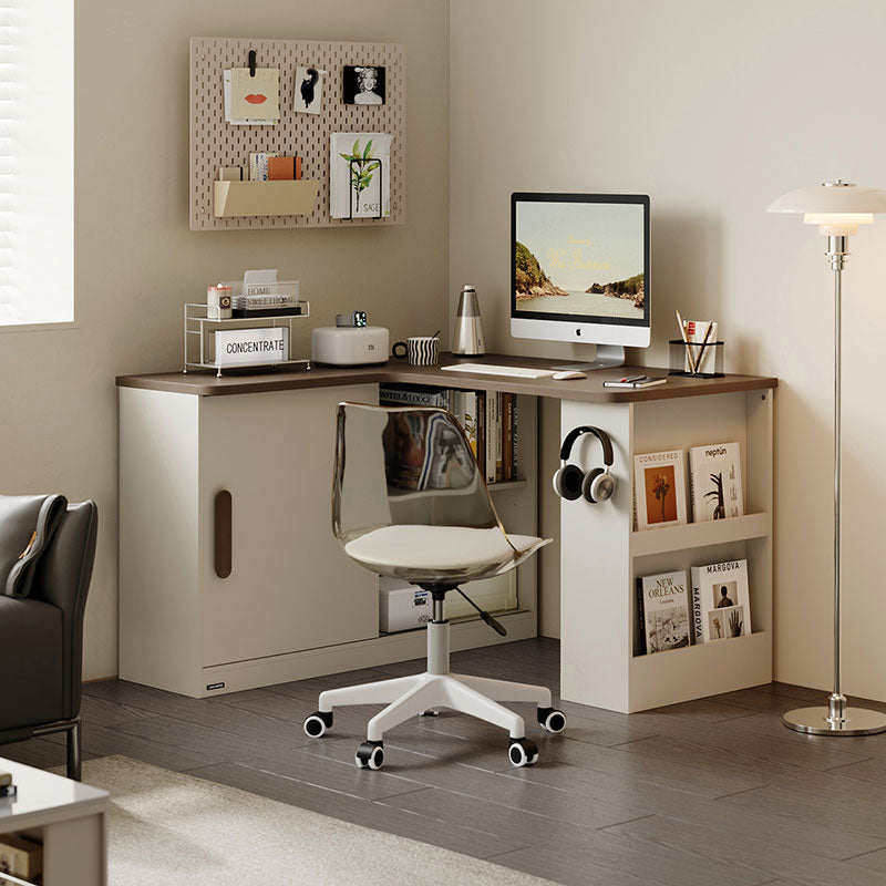 Chad 1.2m/1.4m Single Corner Storage Office Desk/Computer Table Set With Chair/Bookcase