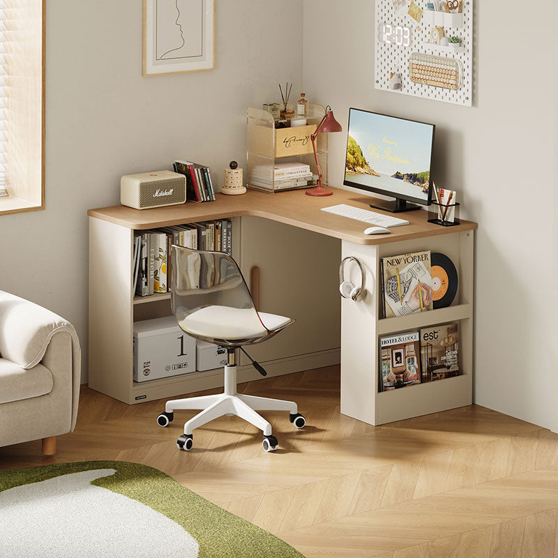 Chad 1.2m/1.4m Single Corner Storage Office Desk/Computer Table Set With Chair/Bookcase