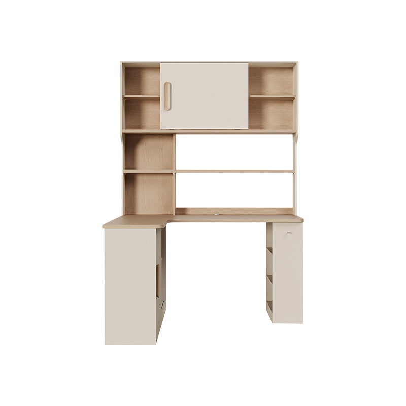 Chad 1.2m/1.4m Single Corner Office Desk/Computer Table Set Left-side Push-door Cabinet With Bookcase/Chair Multiple Color