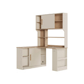 Chad 1.2m/1.4m Single Corner Office Desk/Computer Table Set Left-side Push-door Cabinet With Bookcase/Chair Multiple Color