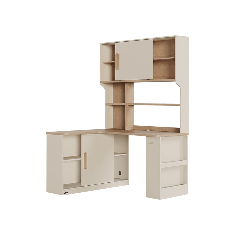 Chad 1.2m/1.4m Single Corner Office Desk/Computer Table Set Left-side Push-door Cabinet With Bookcase/Chair Multiple Color