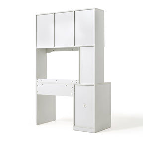 Charlotte 1.2m/1.4m Single Office Desk/Computer Table Set With Drawer/Chair/Bookcase White