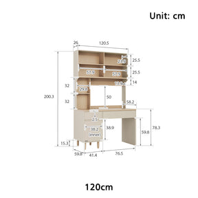 Chad 1.2m/1.4m Single Office Desk/Computer Table Set With Drawer/Bookcase/Chair Multiple Color