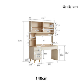 Chad 1.2m/1.4m Single Office Desk/Computer Table Set With Drawer/Bookcase/Chair Multiple Color