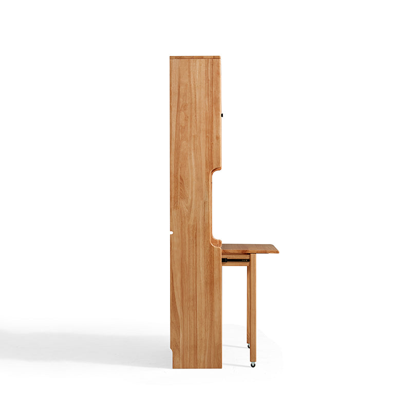 Cynthia Rubberwood Bookcase Set With Drawer/Chair/Single Desk Natural Wood