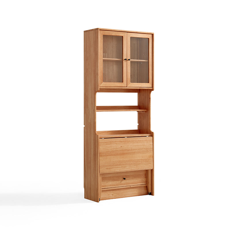 Cynthia Rubberwood Bookcase Set With Drawer/Chair/Single Desk Natural Wood