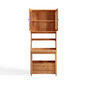Cynthia Rubberwood Bookcase Set With Drawer/Chair/Single Desk Natural Wood