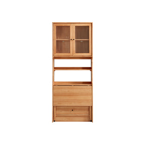 Cynthia Rubberwood Bookcase Set With Drawer/Chair/Single Desk Natural Wood
