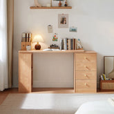 Brittany Single/Double Office Desk/Computer Table Set With Drawer/Chair/Bookcase Natural Wood