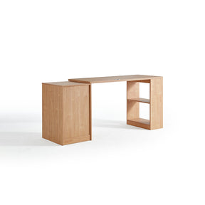 Brittany Single/Double Office Desk/Computer Table Set With Drawer/Chair/Bookcase Natural Wood