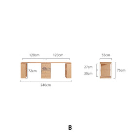 Brittany Single/Double Office Desk/Computer Table Set With Drawer/Chair/Bookcase Natural Wood