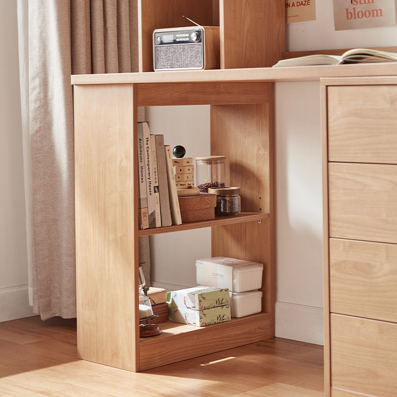 Brittany Single/Double Office Desk/Computer Table Set With Drawer/Chair/Bookcase Natural Wood