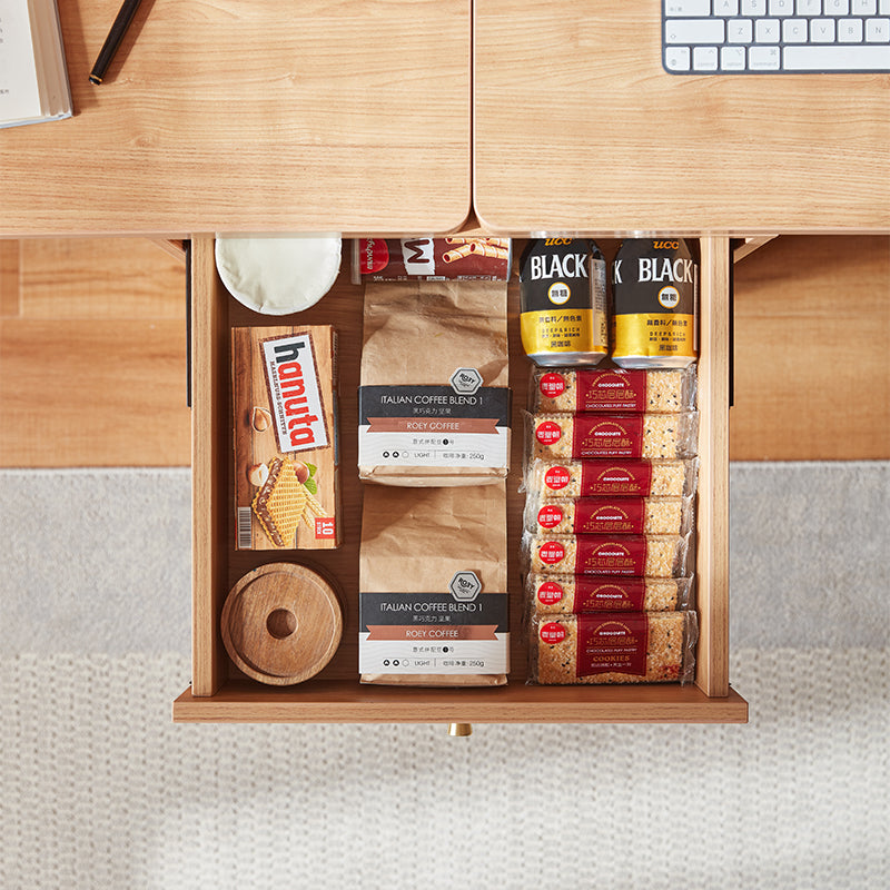 Brittany Single/Double Office Desk/Computer Table Set With Drawer/Chair/Bookcase Natural Wood