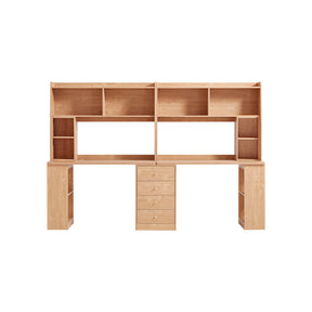 Brittany Single/Double Office Desk/Computer Table Set With Drawer/Chair/Bookcase Natural Wood