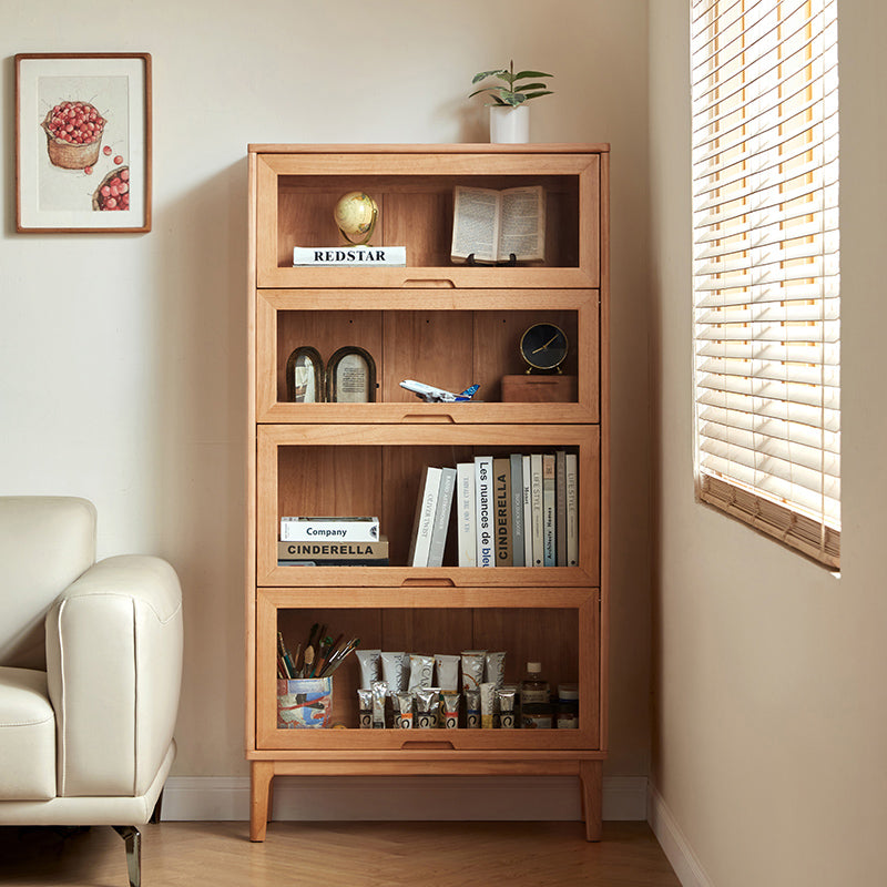 Angela 0.6m/0.8m Rubberwood Flip-door Bookcase Bookshelf/Storage Rack Multiple Color