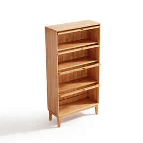 Angela 0.6m/0.8m Rubberwood Flip-door Bookcase Bookshelf/Storage Rack Multiple Color