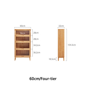 Angela 0.6m/0.8m Rubberwood Flip-door Bookcase Bookshelf/Storage Rack Multiple Color