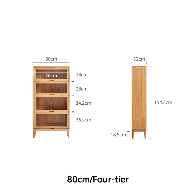 Angela 0.6m/0.8m Rubberwood Flip-door Bookcase Bookshelf/Storage Rack Multiple Color